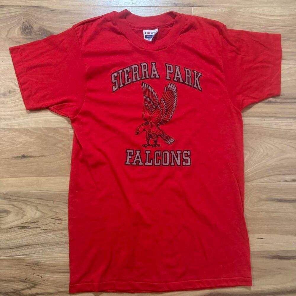 Vintage 90s Sierra Park Falcons single stitch graphic college tee size medium